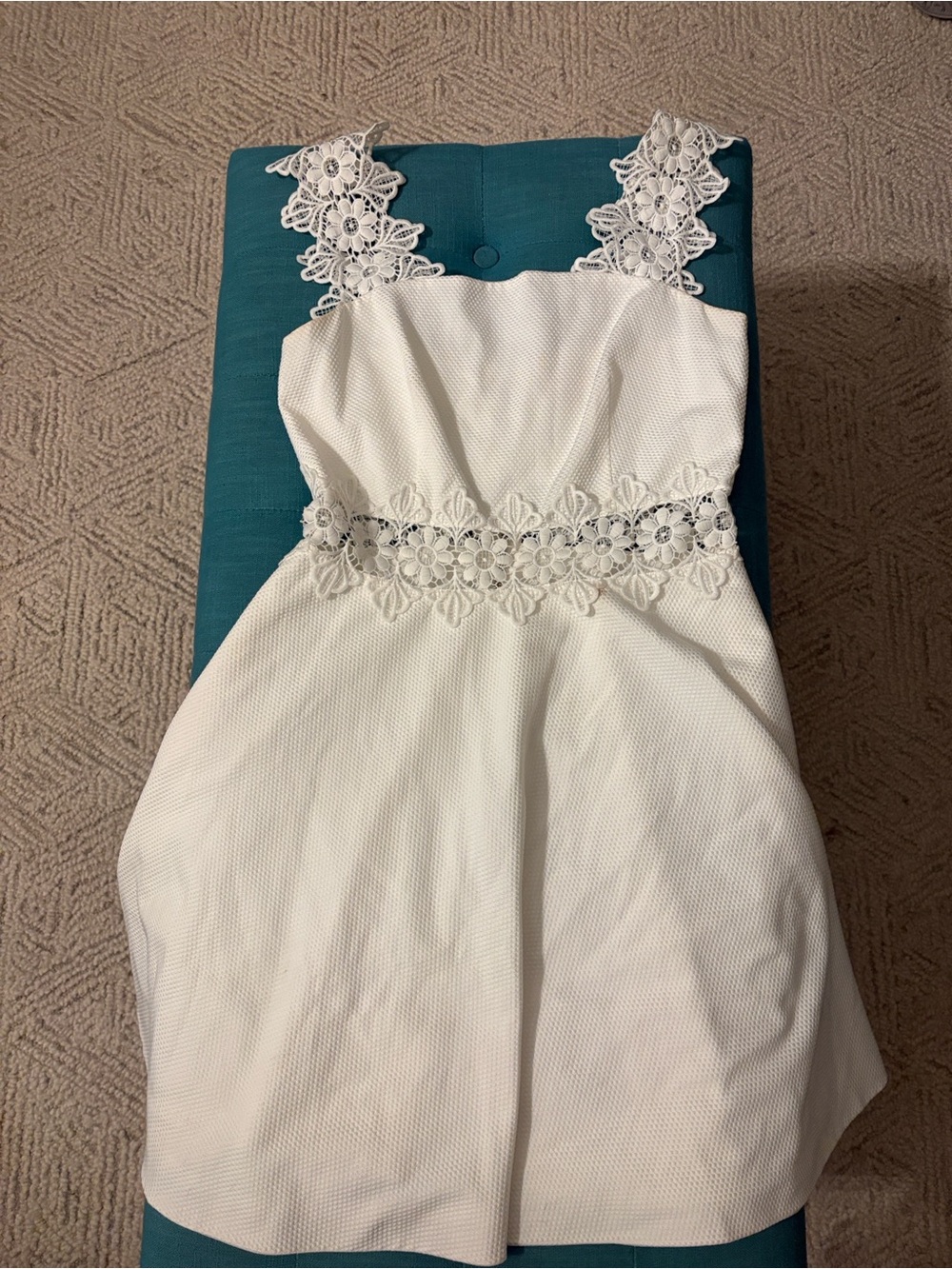 Ted Baker White Lace-Trim Mini Dress size 3 (US 6/8)